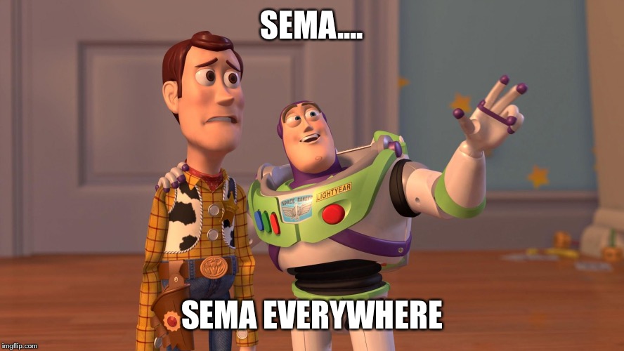 Woody and Buzz Lightyear Everywhere Widescreen | SEMA.... SEMA EVERYWHERE | image tagged in woody and buzz lightyear everywhere widescreen | made w/ Imgflip meme maker