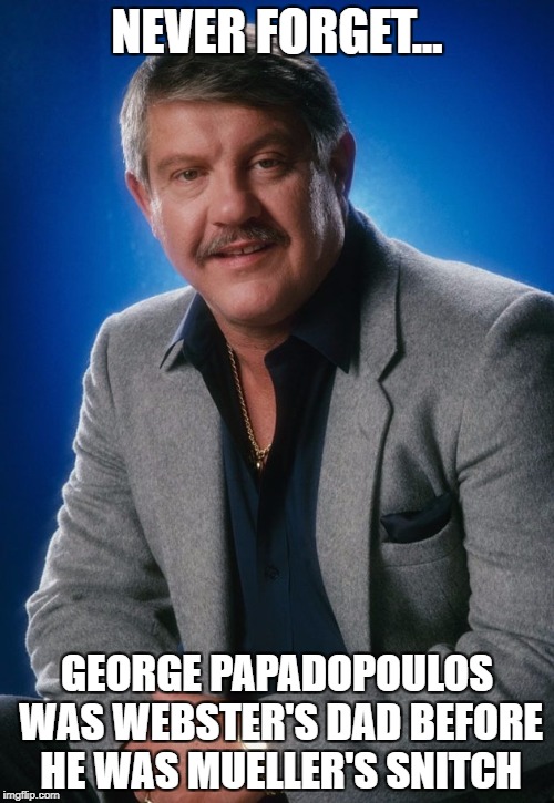 NEVER FORGET... GEORGE PAPADOPOULOS WAS WEBSTER'S DAD BEFORE HE WAS MUELLER'S SNITCH | image tagged in george papadopoulos | made w/ Imgflip meme maker