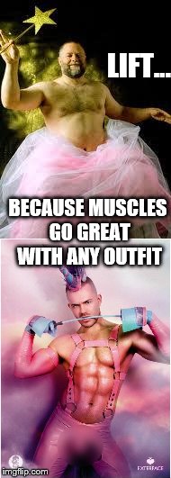 hotness, yeaaahhh | LIFT... BECAUSE MUSCLES GO GREAT WITH ANY OUTFIT | image tagged in muscles,freak out,kinky,hot unicorn man,fairy tales,funny memes | made w/ Imgflip meme maker