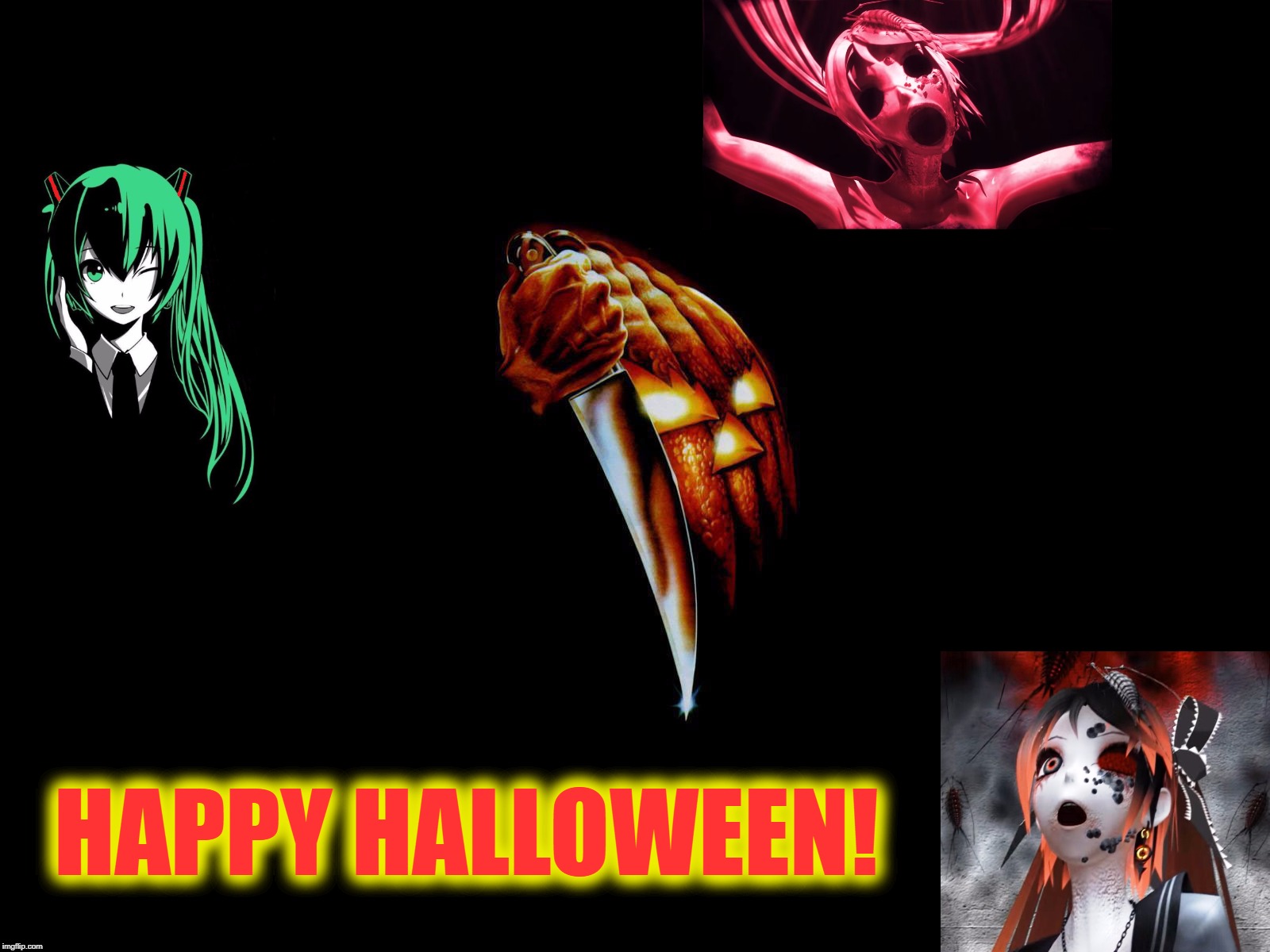 Miku's Halloween | HAPPY HALLOWEEN! | image tagged in halloween,hatsune miku,vocaloid,scary,anime | made w/ Imgflip meme maker