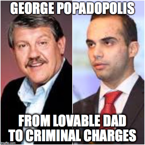 GEORGE POPADOPOLIS; FROM LOVABLE DAD TO CRIMINAL CHARGES | image tagged in george popadopolis | made w/ Imgflip meme maker