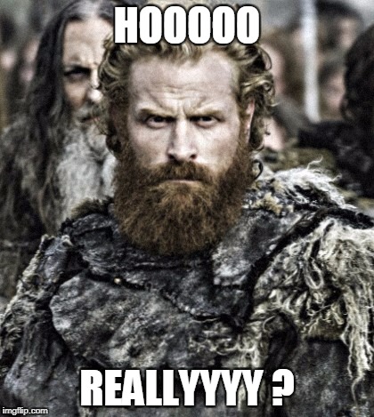 game of thrones  | HOOOOO; REALLYYYY ? | image tagged in game of thrones | made w/ Imgflip meme maker