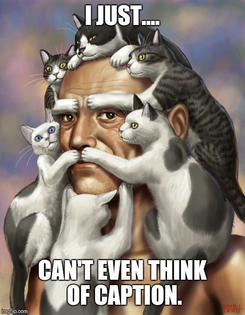 Art Week! A JBmemegeek and Sir_Unknown event!  |  I JUST.... CAN'T EVEN THINK OF CAPTION. | image tagged in jbmemegeek,art week,sir_unknown,cats,caption this | made w/ Imgflip meme maker