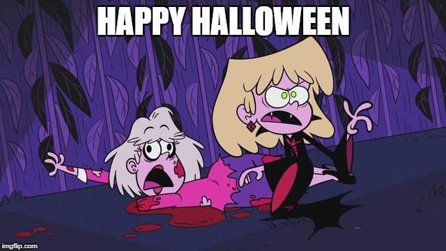A Loud House Happy Halloween | HAPPY HALLOWEEN | image tagged in the loud house,happy halloween,vampire,zombie,nickelodeon | made w/ Imgflip meme maker