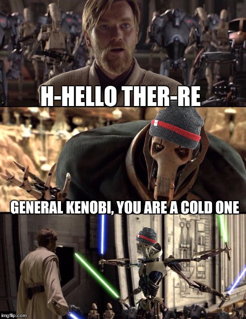General Kenobi "Hello there" | H-HELLO THER-RE; GENERAL KENOBI, YOU ARE A COLD ONE | image tagged in general kenobi hello there | made w/ Imgflip meme maker