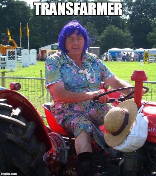 More than meets the eye | TRANSFARMER | image tagged in transformers,farmer | made w/ Imgflip meme maker