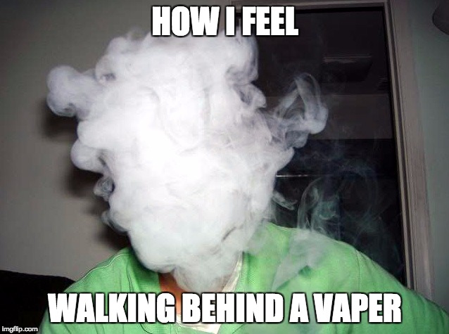 Vape Cloud | HOW I FEEL; WALKING BEHIND A VAPER | image tagged in vape cloud | made w/ Imgflip meme maker