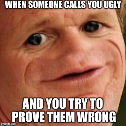 UGLY XD | WHEN SOMEONE CALLS YOU UGLY; AND YOU TRY TO PROVE THEM WRONG | image tagged in dank,ugly | made w/ Imgflip meme maker