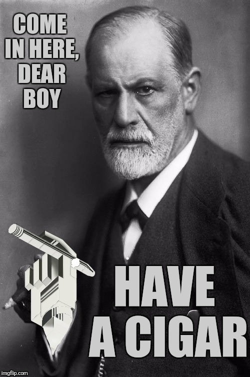Sigmund Freud is in a Pink Floyd mood today. | COME IN HERE, DEAR BOY; HAVE A CIGAR | image tagged in memes,sigmund freud,pink floyd,have a cigar,you're gonna go far  you're gonna fly high  you're never gonna die | made w/ Imgflip meme maker