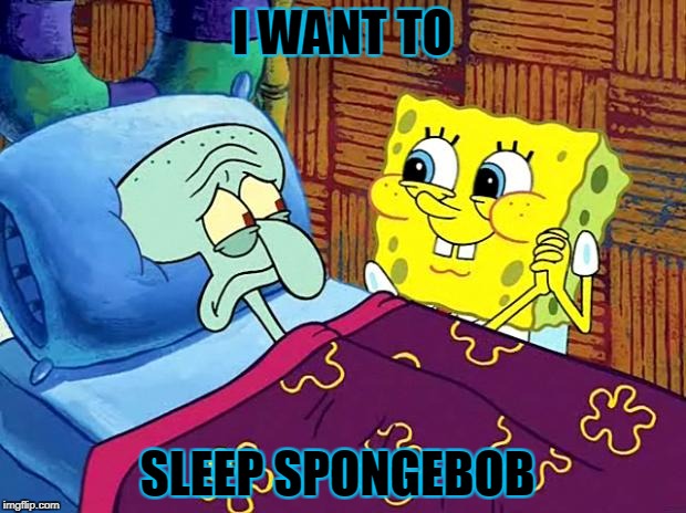 Spongebob Sleep | I WANT TO; SLEEP SPONGEBOB | image tagged in spongebob sleep | made w/ Imgflip meme maker