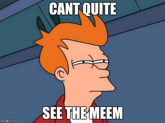 Futurama Fry | CANT QUITE; SEE THE MEEM | image tagged in memes,futurama fry | made w/ Imgflip meme maker