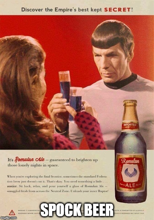 bock beer/spock beer | SPOCK BEER | image tagged in spock beer | made w/ Imgflip meme maker