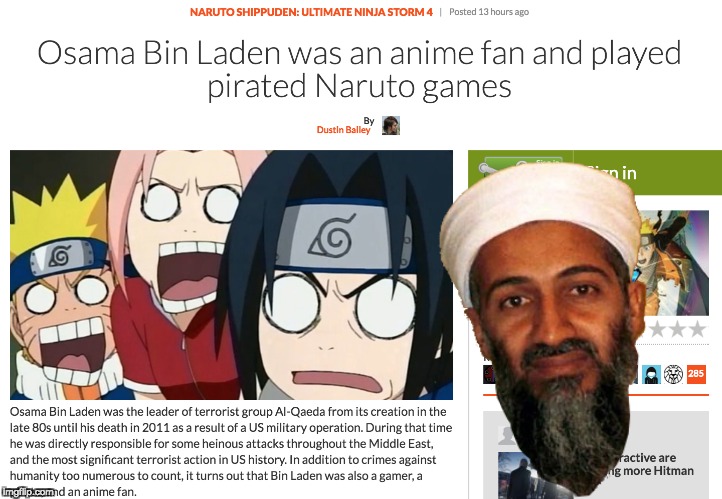 Bin Laden Anime - Osama Bin Laden was an anime fan and played pirated