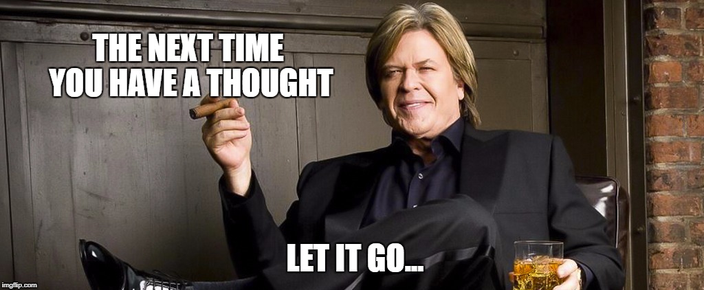 good advice from Ron White  | THE NEXT TIME YOU HAVE A THOUGHT; LET IT GO... | image tagged in ron white | made w/ Imgflip meme maker