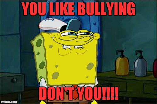 Don't You Squidward Meme | YOU LIKE BULLYING; DON'T YOU!!!! | image tagged in memes,dont you squidward | made w/ Imgflip meme maker