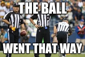 nfl referee  | THE BALL; WENT THAT WAY | image tagged in nfl referee | made w/ Imgflip meme maker