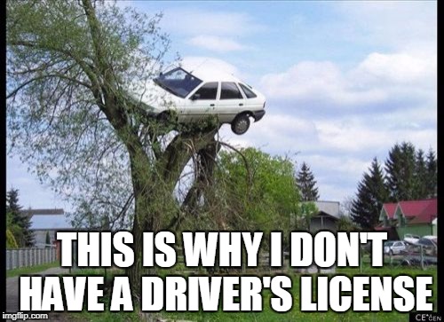 bad drivers in a nutshell | THIS IS WHY I DON'T HAVE A DRIVER'S LICENSE | image tagged in memes,secure parking,oof | made w/ Imgflip meme maker