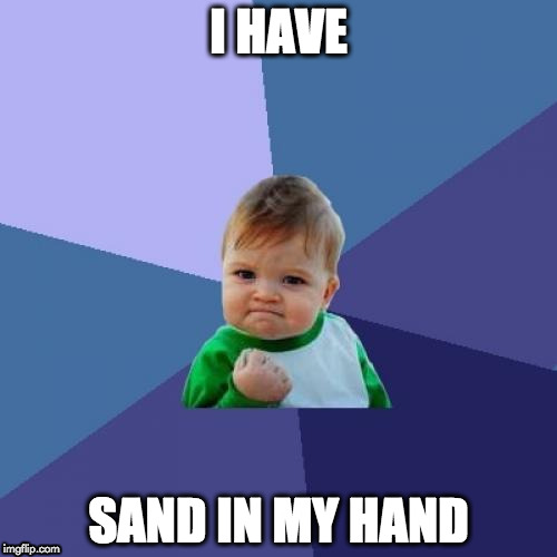 Success Kid Meme | I HAVE; SAND IN MY HAND | image tagged in memes,success kid | made w/ Imgflip meme maker