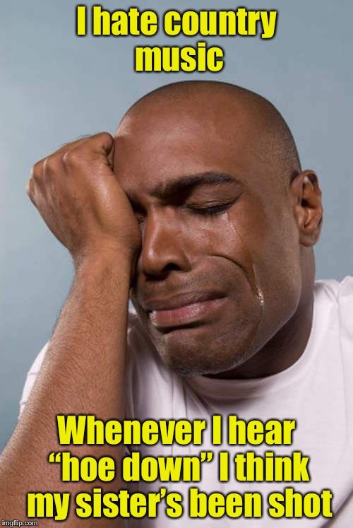 man crying while listening to music meme