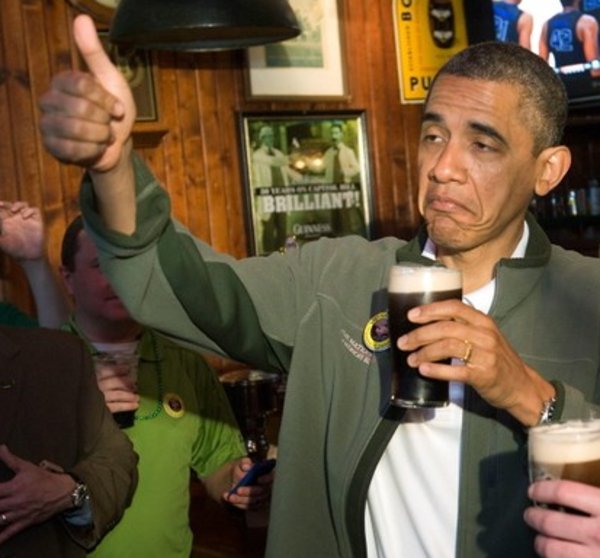 Barack Obama thumbs up beer Blank Meme Template