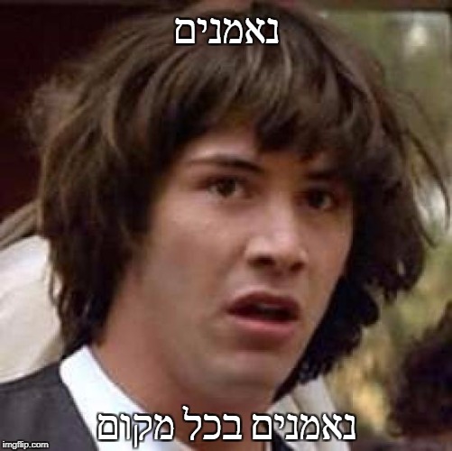 Conspiracy Keanu Meme | נאמנים; נאמנים בכל מקום | image tagged in memes,conspiracy keanu | made w/ Imgflip meme maker