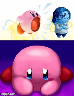 The Power Of Depression | image tagged in memes,kirby,inside out,disney | made w/ Imgflip meme maker