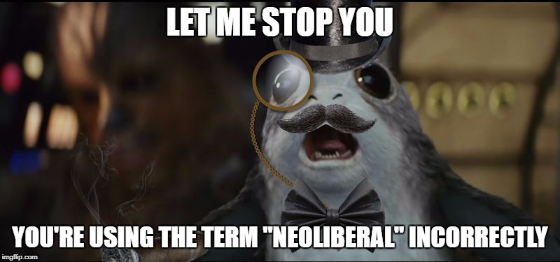 Mansplaining Porg | LET ME STOP YOU; YOU'RE USING THE TERM "NEOLIBERAL" INCORRECTLY | image tagged in mansplaining porg | made w/ Imgflip meme maker