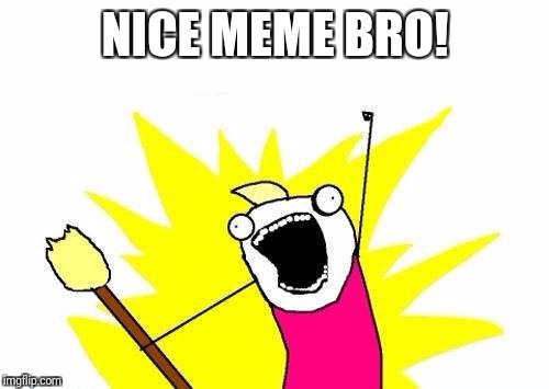 X All The Y Meme | NICE MEME BRO! | image tagged in memes,x all the y | made w/ Imgflip meme maker