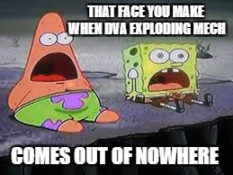 THAT FACE YOU MAKE WHEN DVA EXPLODING MECH; COMES OUT OF NOWHERE | image tagged in overwatch memes | made w/ Imgflip meme maker