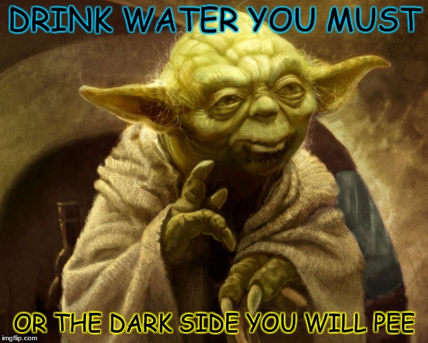 yoda is dad | DRINK WATER YOU MUST; OR THE DARK SIDE YOU WILL PEE | image tagged in yoda wisdom | made w/ Imgflip meme maker