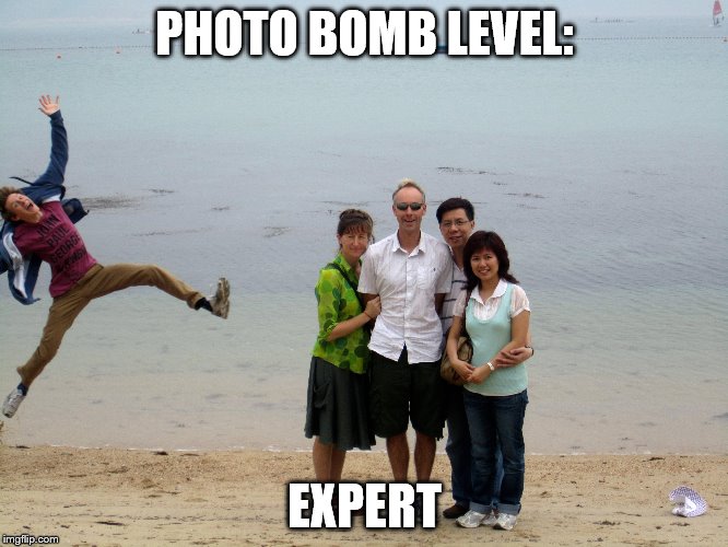 PHOTO BOMB LEVEL: EXPERT | made w/ Imgflip meme maker