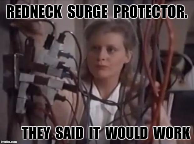 Christmas Vacation | REDNECK  SURGE  PROTECTOR. THEY  SAID  IT  WOULD  WORK | image tagged in christmas vacation | made w/ Imgflip meme maker
