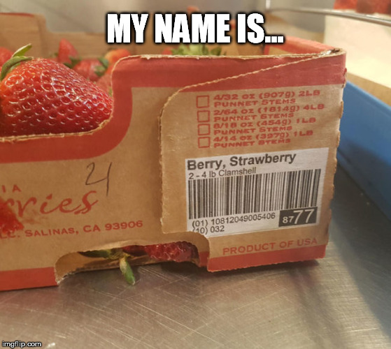 MY NAME IS... | image tagged in name,james bond,strawberry | made w/ Imgflip meme maker