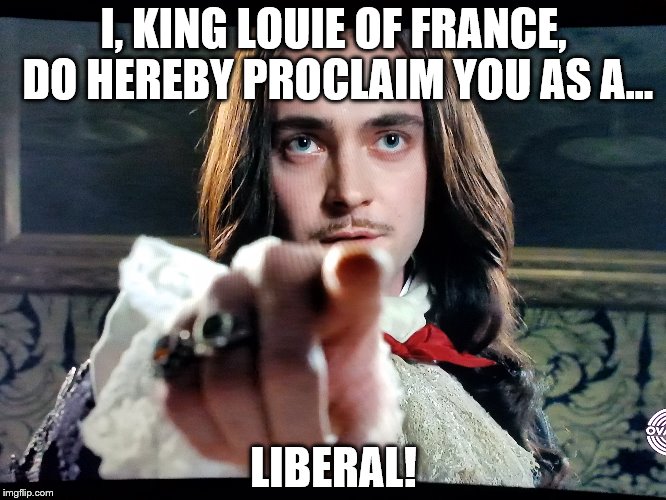 King Louie | I, KING LOUIE OF FRANCE, DO HEREBY PROCLAIM YOU AS A... LIBERAL! | image tagged in liberals | made w/ Imgflip meme maker