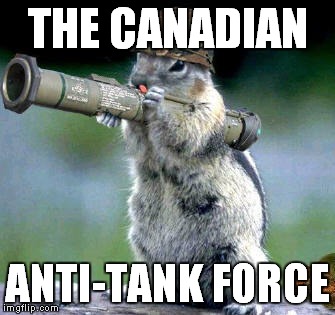 Bazooka Squirrel | THE CANADIAN; ANTI-TANK FORCE | image tagged in memes,bazooka squirrel | made w/ Imgflip meme maker