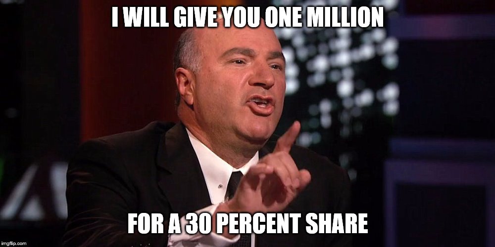 I WILL GIVE YOU ONE MILLION FOR A 30 PERCENT SHARE | made w/ Imgflip meme maker