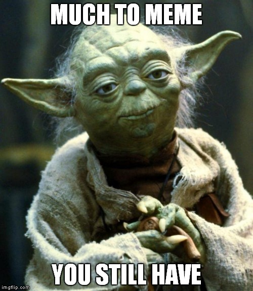 Star Wars Yoda Meme | MUCH TO MEME; YOU STILL HAVE | image tagged in memes,star wars yoda | made w/ Imgflip meme maker
