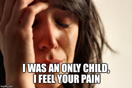 First World Problems Meme | I WAS AN ONLY CHILD, I FEEL YOUR PAIN | image tagged in memes,first world problems | made w/ Imgflip meme maker