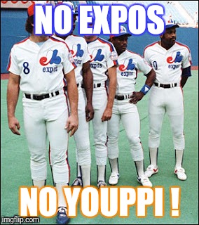Les Expos de Montréal) | NO EXPOS; NO YOUPPI ! | image tagged in les expos de montral | made w/ Imgflip meme maker