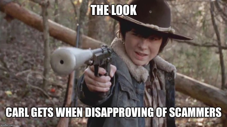 THE LOOK CARL GETS WHEN DISAPPROVING OF SCAMMERS | made w/ Imgflip meme maker