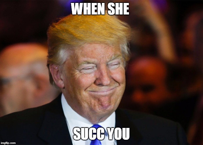 WHEN SHE; SUCC YOU | image tagged in donald | made w/ Imgflip meme maker