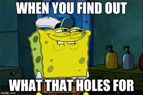 Don't You Squidward Meme | WHEN YOU FIND OUT; WHAT THAT HOLES FOR | image tagged in memes,dont you squidward | made w/ Imgflip meme maker
