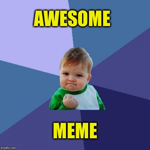 Success Kid Meme | AWESOME MEME | image tagged in memes,success kid | made w/ Imgflip meme maker