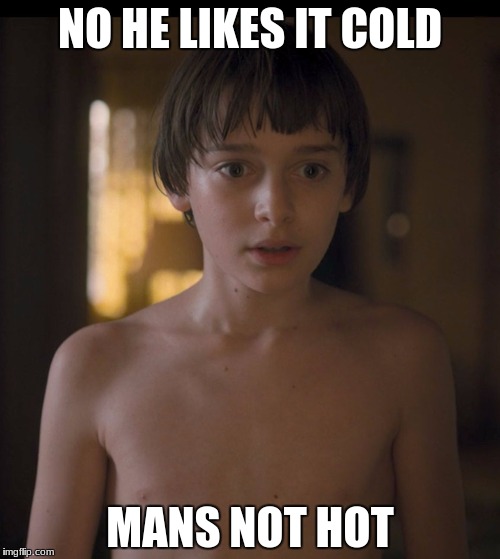 Mans not hot | NO HE LIKES IT COLD; MANS NOT HOT | image tagged in mans not hot | made w/ Imgflip meme maker