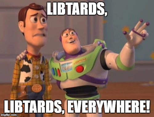 X, X Everywhere | LIBTARDS, LIBTARDS, EVERYWHERE! | image tagged in memes,x x everywhere | made w/ Imgflip meme maker