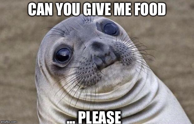 Awkward Moment Sealion Meme | CAN YOU GIVE ME FOOD; ... PLEASE | image tagged in memes,awkward moment sealion | made w/ Imgflip meme maker