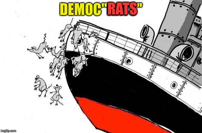 Rats Jumping Sinking Ship | RATS; DEMOC"RATS" | image tagged in rats jumping sinking ship | made w/ Imgflip meme maker