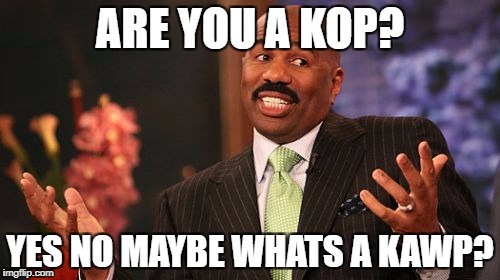 Steve Harvey | ARE YOU A KOP? YES NO MAYBE WHATS A KAWP? | image tagged in memes,steve harvey | made w/ Imgflip meme maker