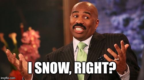 Steve Harvey Meme | I SNOW, RIGHT? | image tagged in memes,steve harvey | made w/ Imgflip meme maker