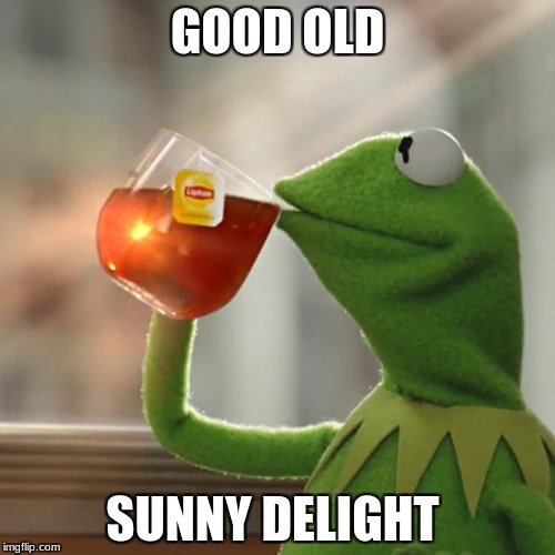 But That's None Of My Business Meme | GOOD OLD; SUNNY DELIGHT | image tagged in memes,but thats none of my business,kermit the frog | made w/ Imgflip meme maker